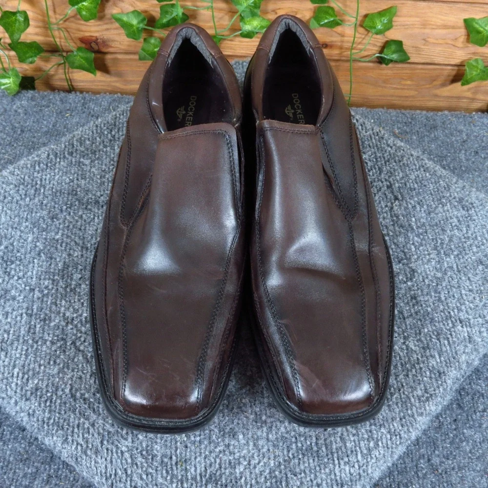 Dockers 90-27227 Mens Slip On Dress Shoes Size 12M Business Formal Brown Leather